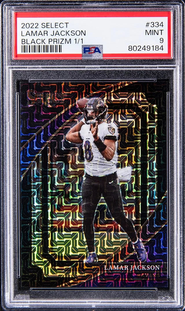 2022 Panini Select Lamar Jackson Black Prizm #334 card image