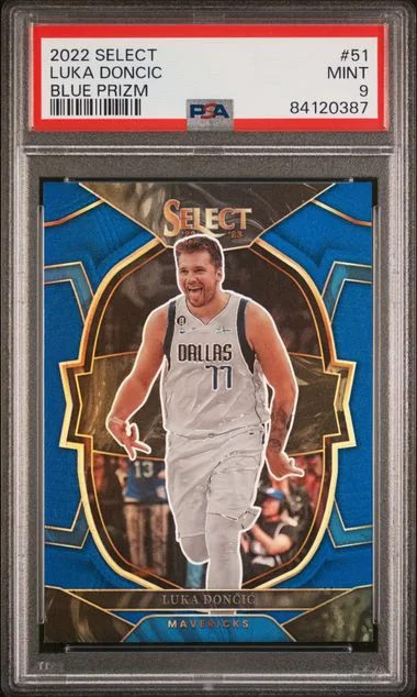 2022 Panini Select Luka Doncic Blue Prizm #51 card image