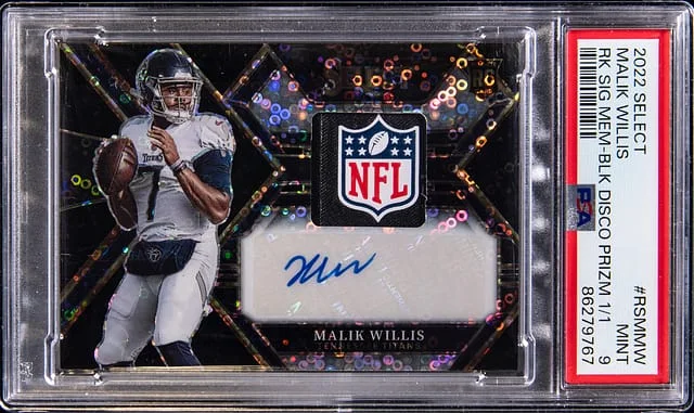 2022 Panini Select Malik Willis Signatures Memorabilia Black Disco Prizm #RSM-MW card image