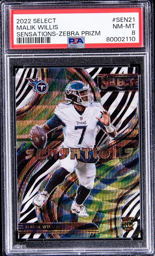 2022 Panini Select Malik Willis Sensations Zebra Prizm #SEN-21 card image