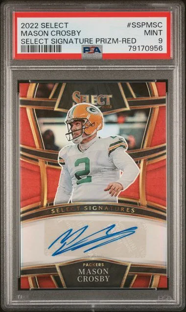 2022 Panini Select Mason Crosby Select Signatures Prizm Red #SSPMSC card image