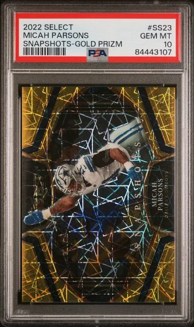 2022 Panini Select Micah Parsons Snapshots Gold Prizm #SS23 card image