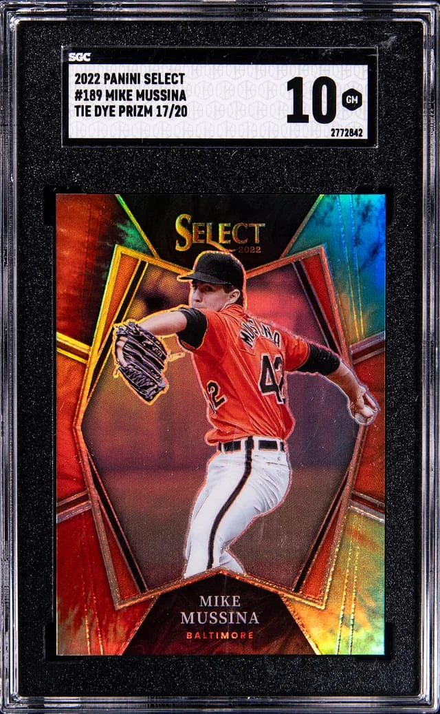 2022 Panini Select Mike Mussina Tie-Dye Prizm #189 card image