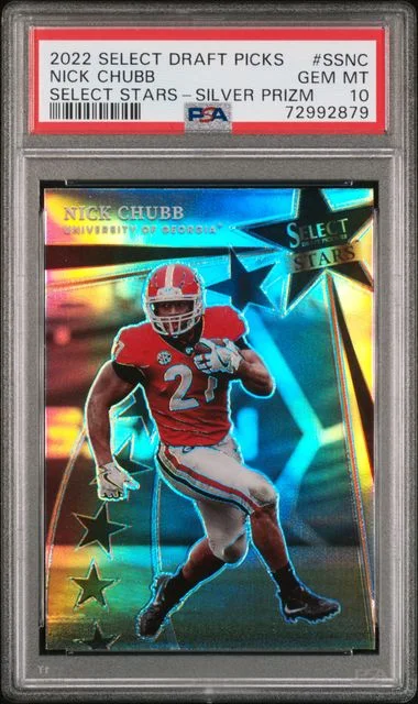 2022 Panini Select Nick Chubb Select Stars Silver Prizm #SSNC card image