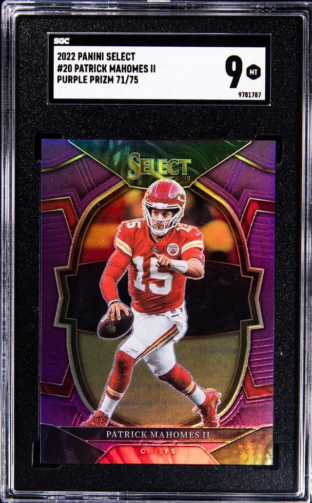 2022 Panini Select Patrick Mahomes Purple Prizm #20 card image