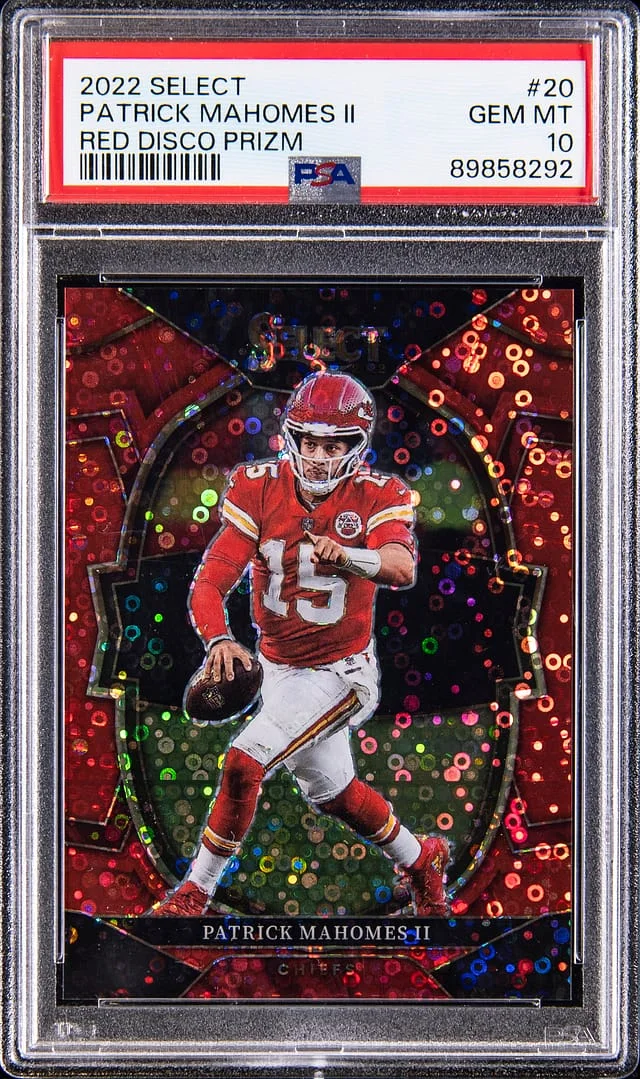 2022 Panini Select Patrick Mahomes II Red Prizm #20 card image