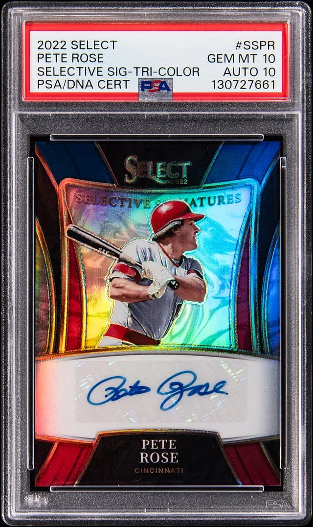 2022 Panini Select Pete Rose Selective Signatures Tri-Color #SS-PR card image