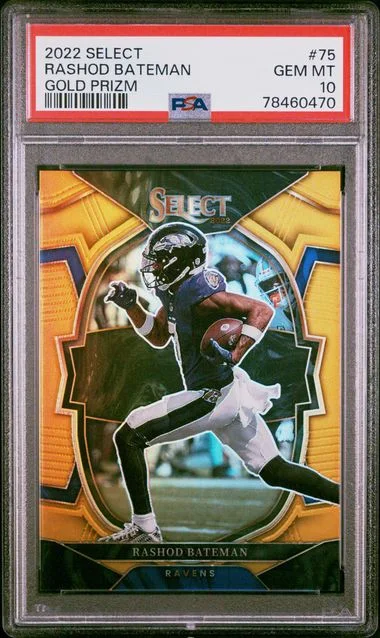 2022 Panini Select Rashod Bateman Gold Prizm #75 card image