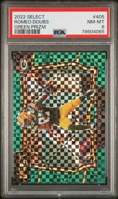 2022 Panini Select Romeo Doubs Green Prizm #405 card image