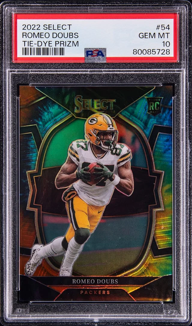 2022 Panini Select Romeo Doubs Tie-Dye Prizm #54 card image