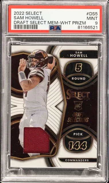 2022 Panini Select Sam Howell Draft Selections Memorabilia White Prizm #Ds5 card image