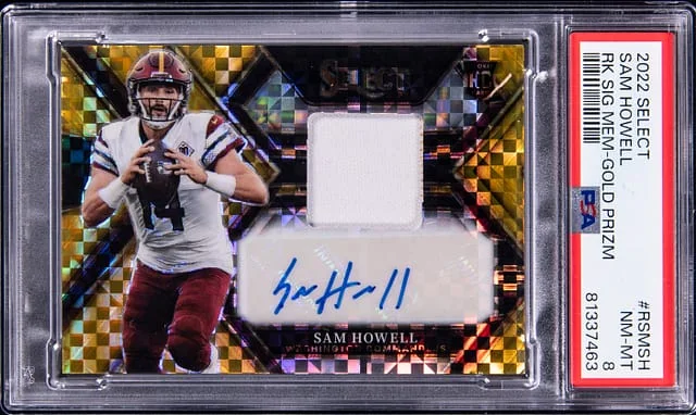 2022 Panini Select Sam Howell Gold Signed Patch Card #RSM-SH card image