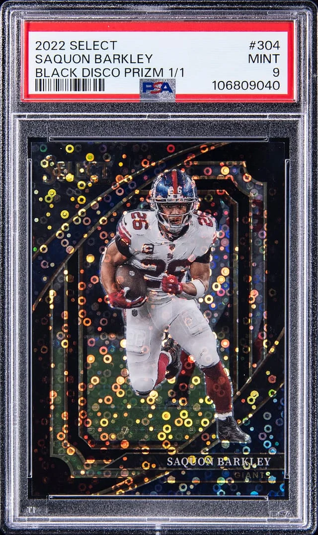 2022 Panini Select Saquon Barkley Black Disco Prizm #304 card image