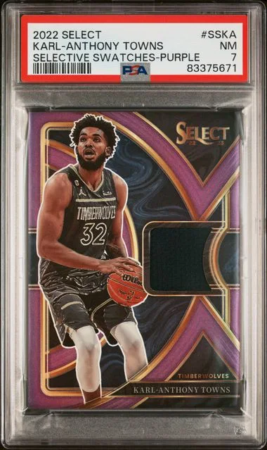 2022 Panini Select Selective Swatches Purple Sska Karl-Anthony Towns #no-number card image
