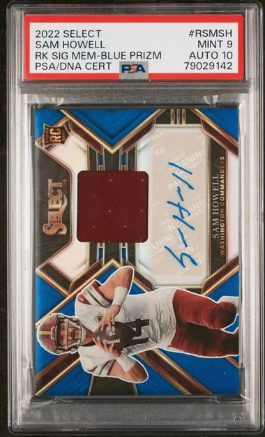 2022 Panini Select Signature Memorabilia Blue Prizm Rsmsh Sam Howell #no-number card image