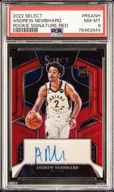 2022 Panini Select Signatures Red Rsanh Andrew Nembhard #no-number card image