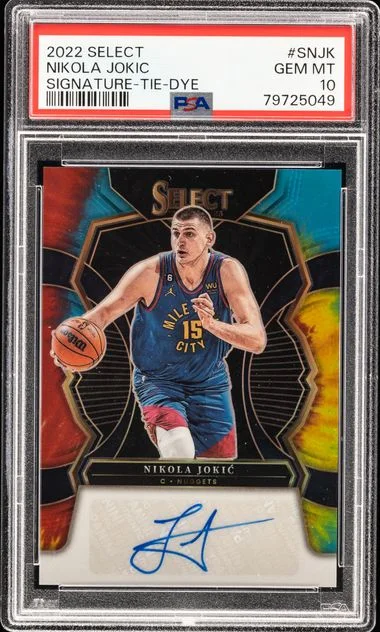 2022 Panini Select Signatures Tie-Dye Snjk Nikola Jokic #no-number card image