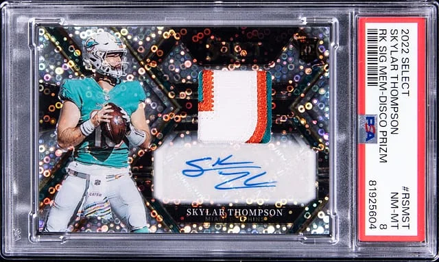 2022 Panini Select Skylar Thompson Signature Memorabilia Disco Prizm #RSMST card image