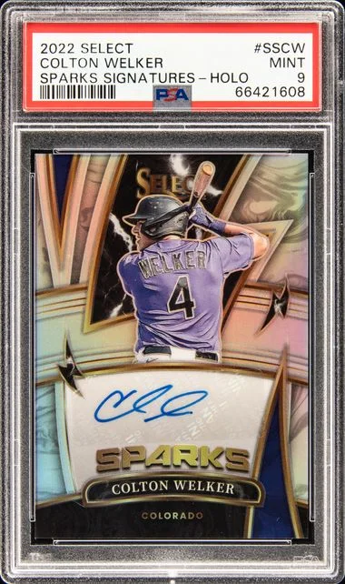 2022 Panini Select Sparks Signatures Holo Sscw Colton Welker #no-number card image
