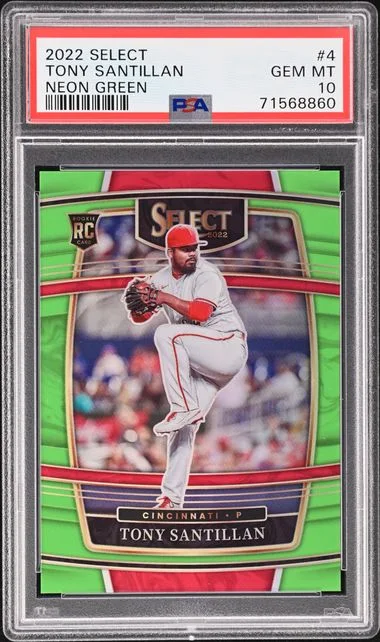 2022 Panini Select Tony Santillan Neon Green #4 card image