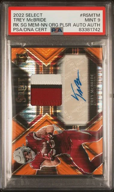 2022 Panini Select Trey McBride Signature Memorabilia Blue Prizm #RSM-TM card image