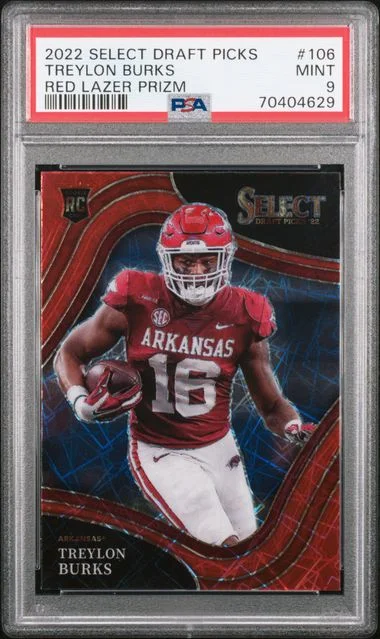 2022 Panini Select Treylon Burks Red Lazer Prizm #106 card image