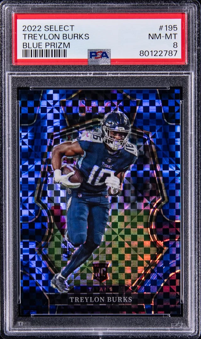 2022 Panini Select Treylon Burks Blue Prizm #195 card image