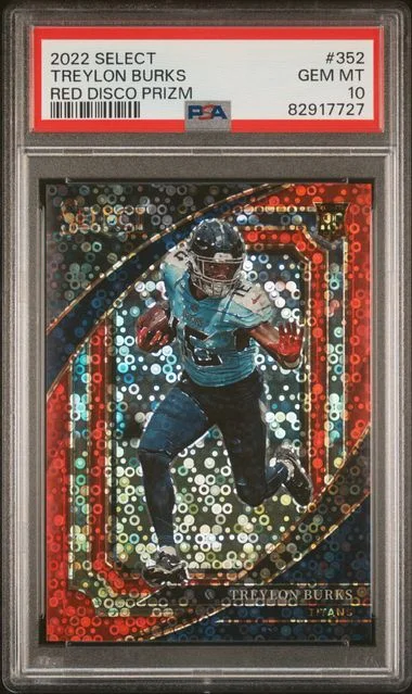 2022 Panini Select Treylon Burks Red Disco Prizm #352 card image