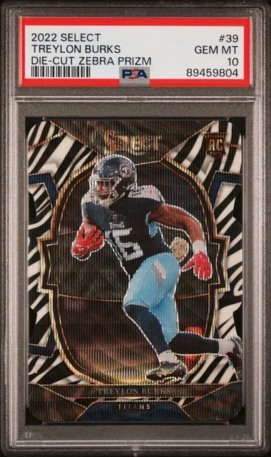2022 Panini Select Treylon Burks Die-Cut Zebra Prizm #39 card image
