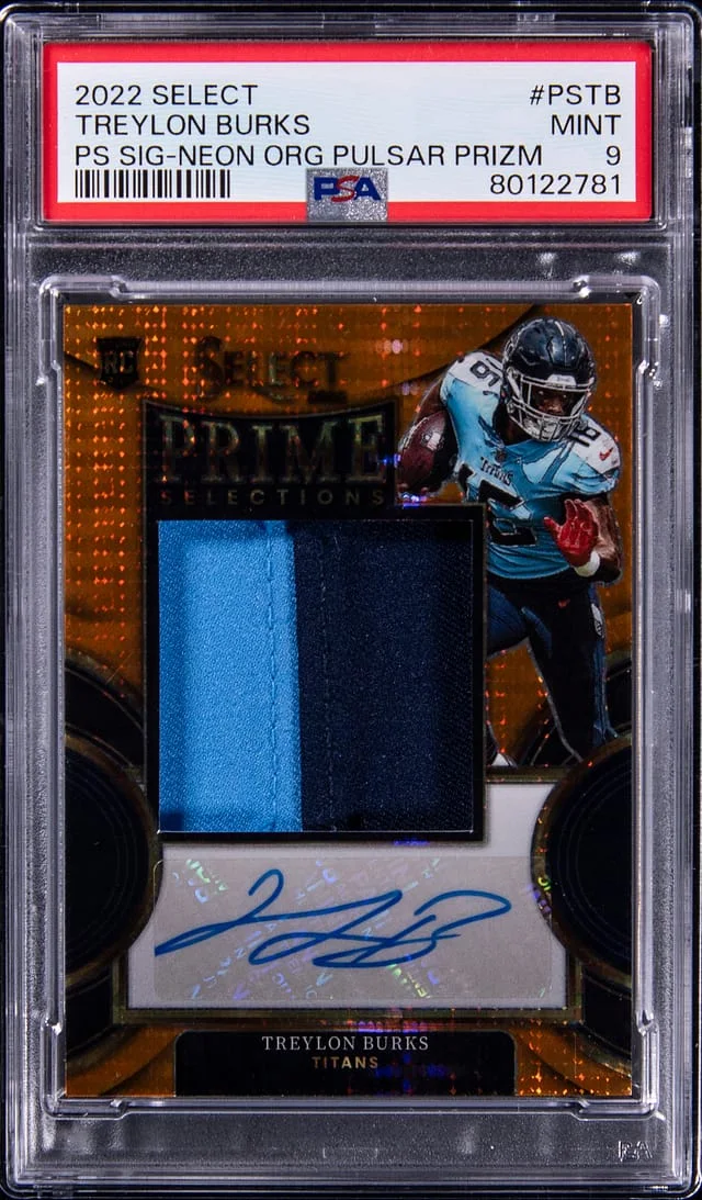 2022 Panini Select Treylon Burks Prime Selections Neon Orange Pulsar Prizm #PS-TB card image