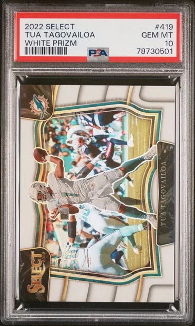 2022 Panini Select Tua Tagovailoa White Prizm #419 card image