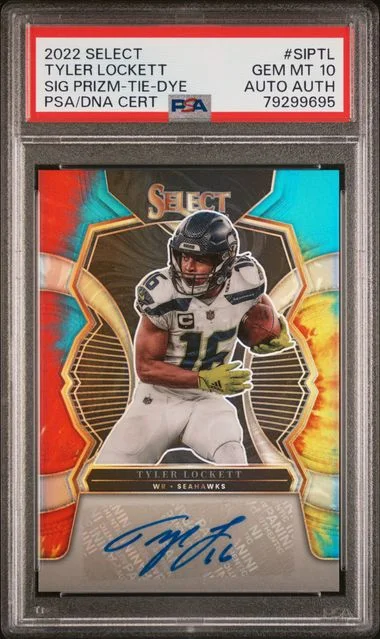 2022 Panini Select Tyler Lockett Signature Prizm Tie-Dye #SIP-TL card image