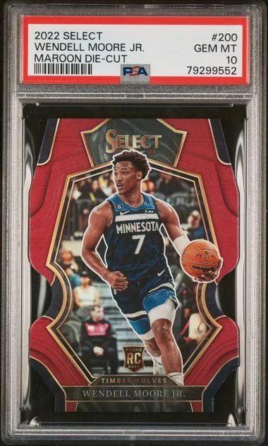 2022 Panini Select Wendell Moore Jr. Maroon Die-Cut #200 card image