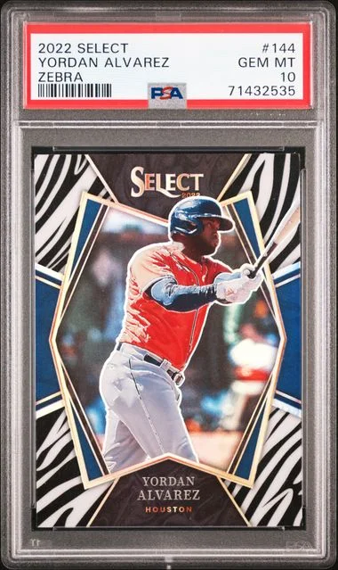 2022 Panini Select Yordan Alvarez Zebra #144 card image