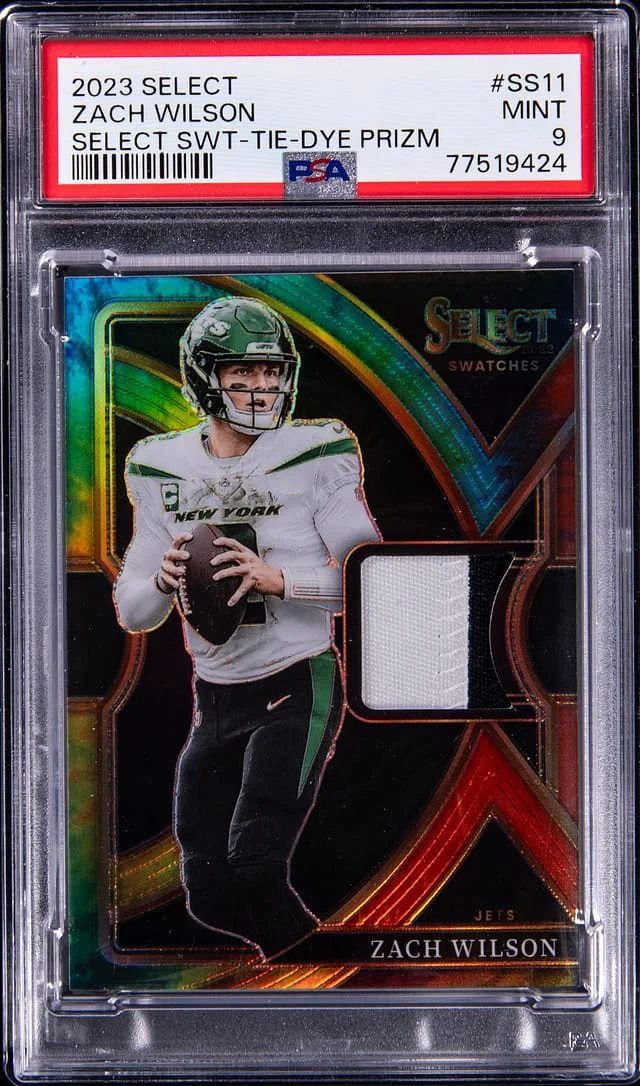 2022 Panini Select Zach Wilson Select Swatches Tie-Dye Prizm #SS11 card image