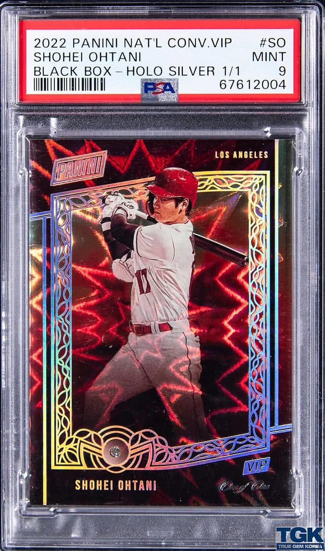 2022 Panini Shohei Ohtani Diamond National Convention VIP Black Box Holo Silver #SO card image