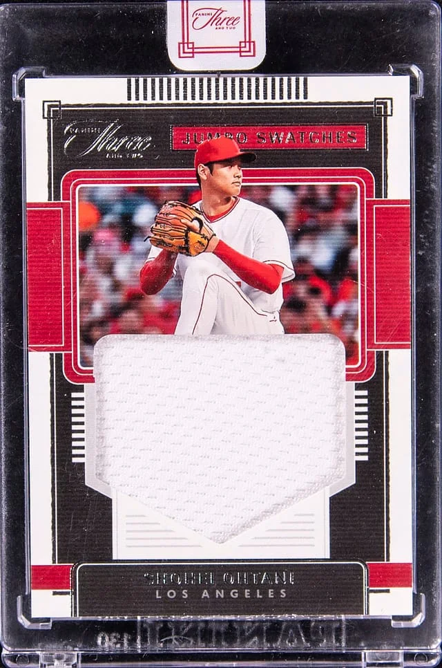 2022 Panini Shohei Ohtani Three and Two Jumbo Swatches #JS-SO card image