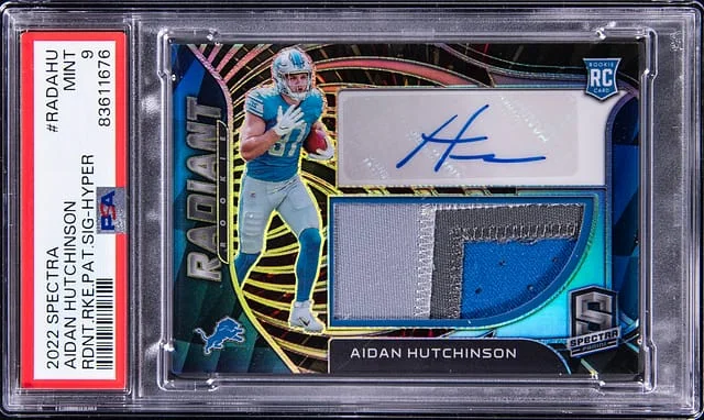 2022 Panini Spectra Aidan Hutchinson Radiant Patch Signature Hyper #RAD-AHU card image