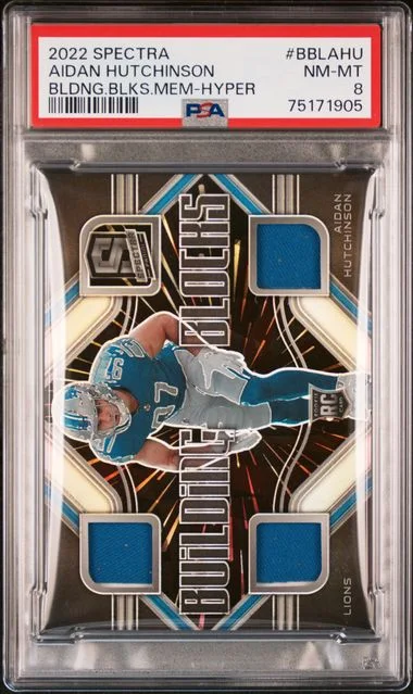 2022 Panini Spectra Building Blocks Memorabilia Hyper Bblahu Aidan Hutchinson #no-number card image