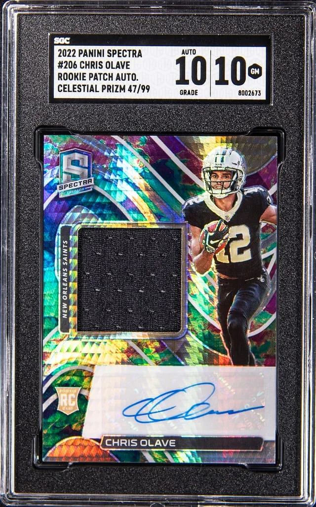2022 Panini Spectra Chris Olave Patch Autograph #206 card image