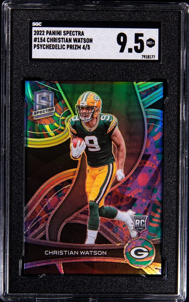 2022 Panini Spectra Christian Watson Psychedelic Prizm #154 card image