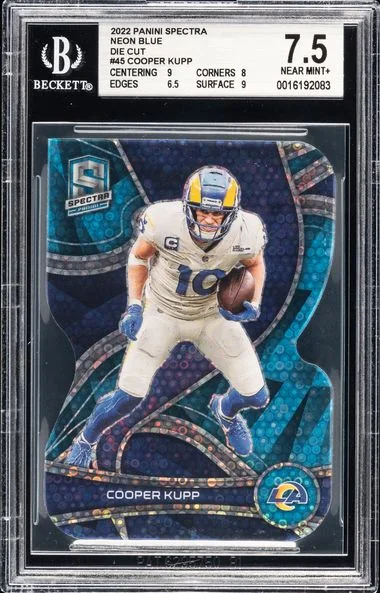 2022 Panini Spectra Cooper Kupp Neon Blue Die-Cut #45 card image