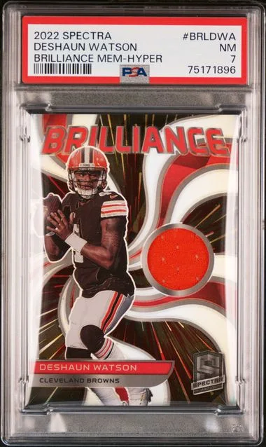 2022 Panini Spectra Deshaun Watson Brilliance Memorabilia Hyper #BRL-DWA card image