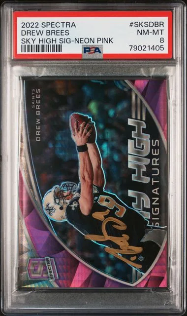 2022 Panini Spectra Drew Brees Sky High Signatures #SKSDBR card image