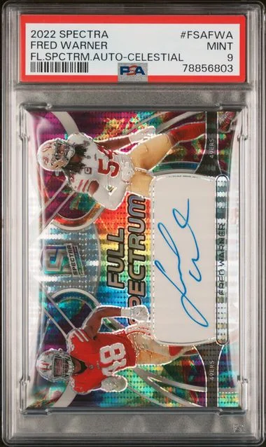 2022 Panini Spectra Full Spectrum Autographs Celestial Fsafwa Fred Warner #no-number card image