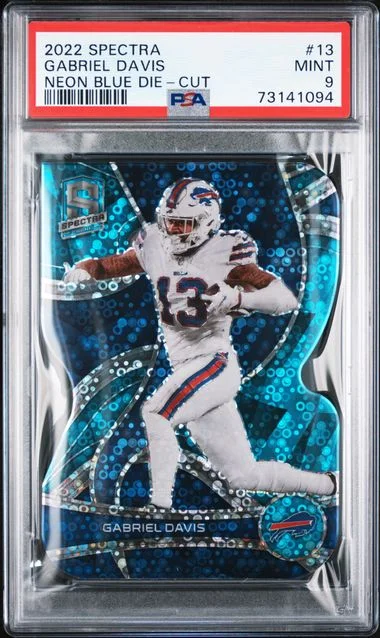 2022 Panini Spectra Gabriel Davis Neon Blue Die-Cut #13 card image