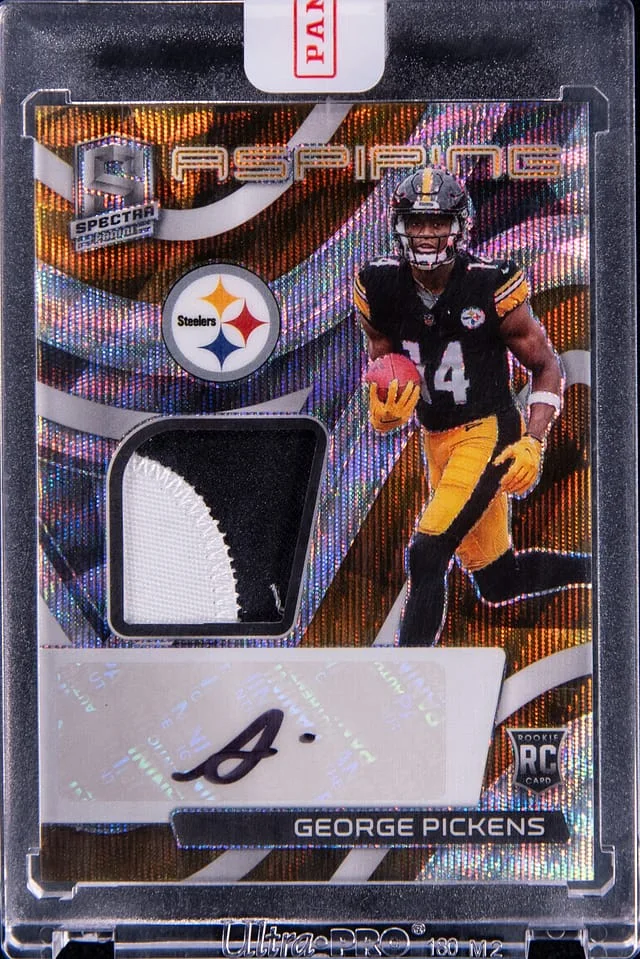 2022 Panini Spectra George Pickens Aspiring Patch Autographs Gold Wave #APA-GPI card image
