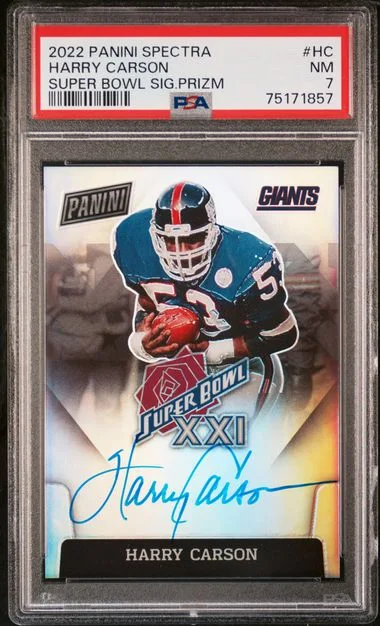 2022 Panini Spectra Harry Carson Super Bowl Signatures Prizm #SBXXI-HC card image