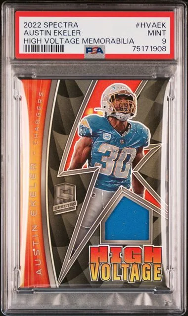 2022 Panini Spectra High Voltage Memorabilia Hvaek Austin Ekeler #no-number card image