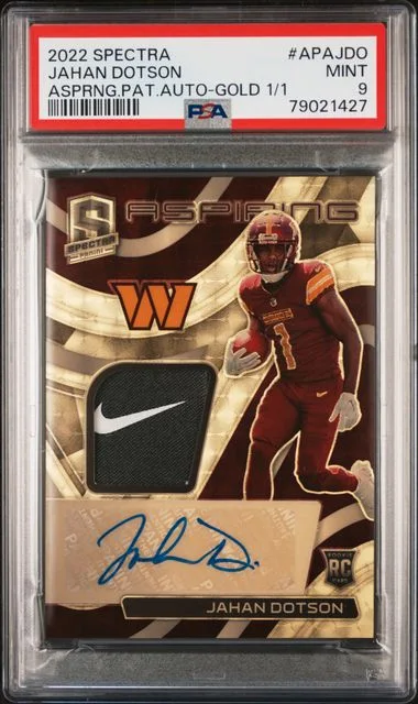 2022 Panini Spectra Jahan Dotson Aspiring Patch Autographs #APAJDO card image